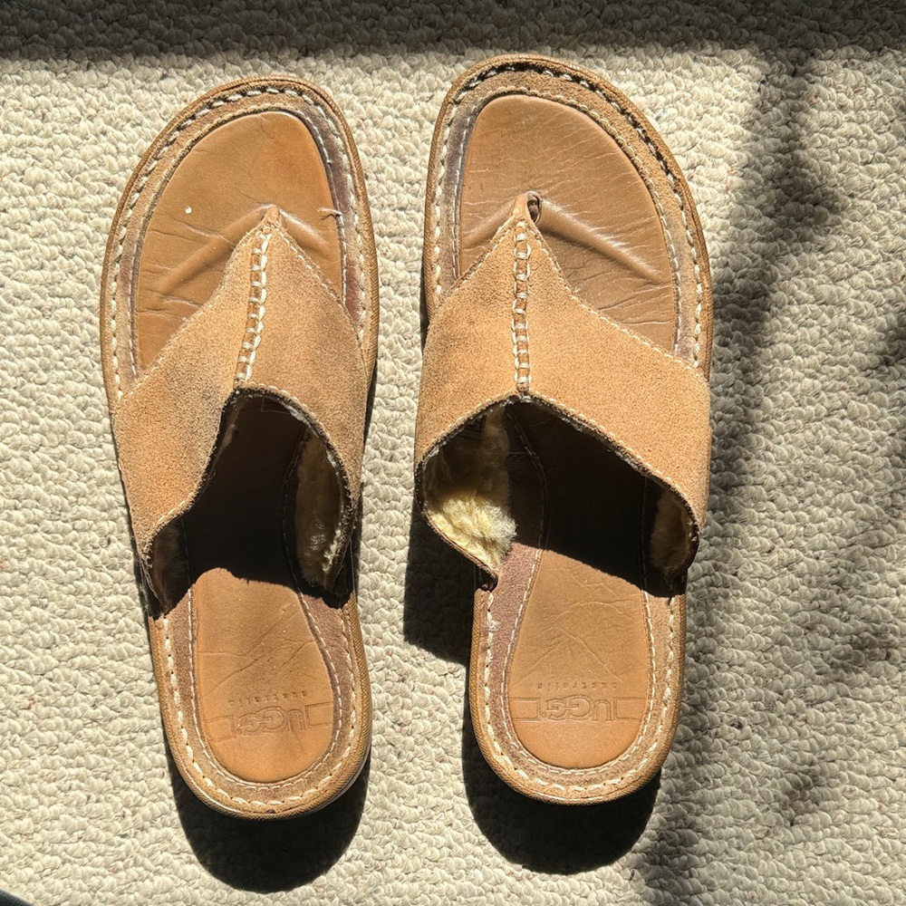 UGG Tan Suede Thong Sandals